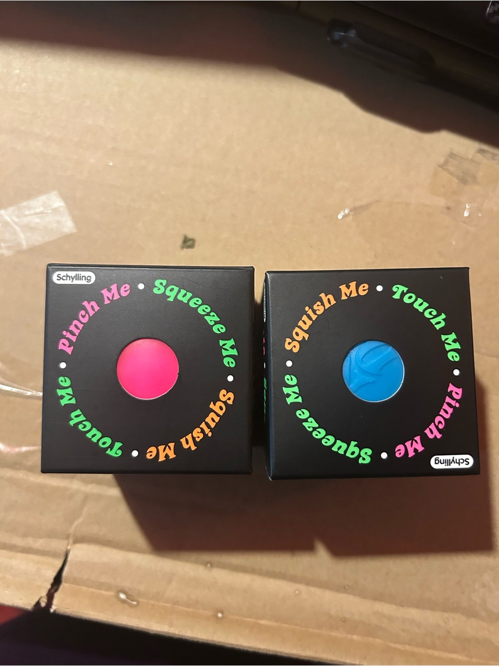 Pink and Blue Stress Squish Balls - Squeeze, Touch, Pinch Fun